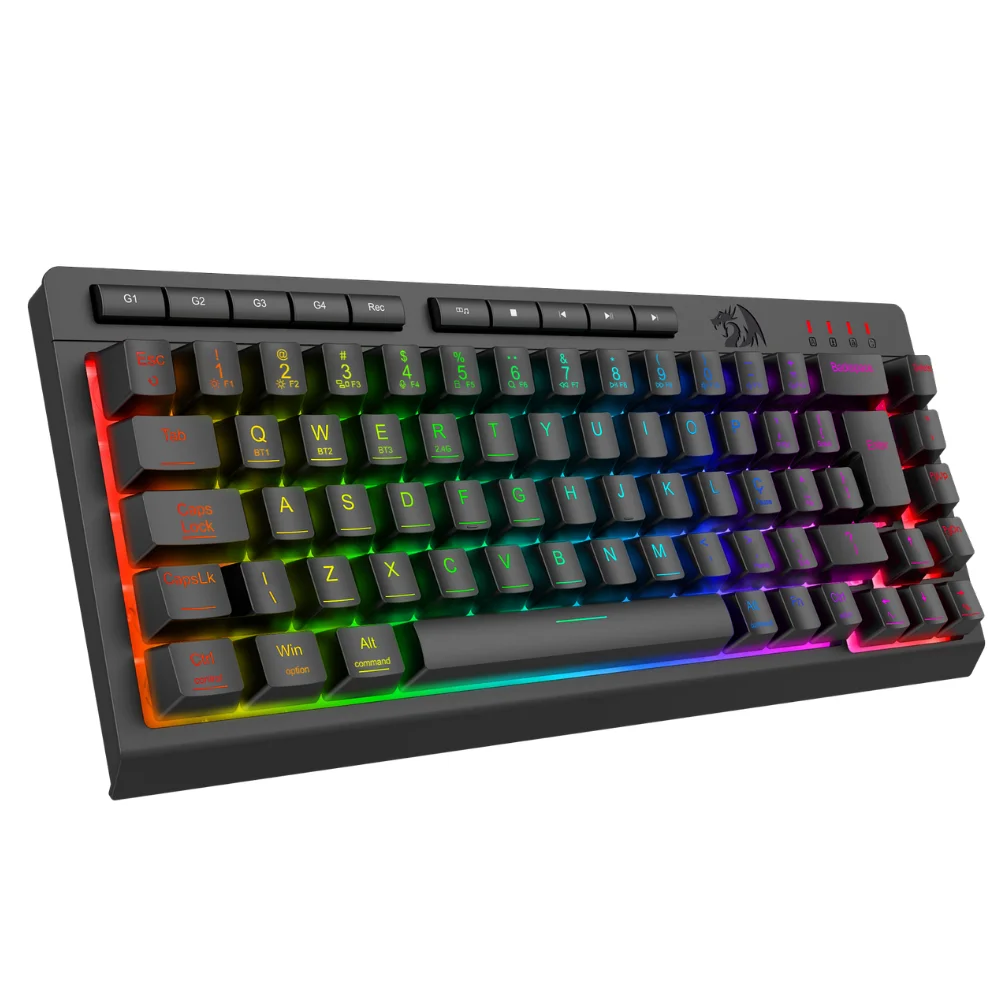 Teclado Membrana Gamer Redragon Crescent 68 Pro RGB 65% Tri-mode Usb 2.4ghz Bluetooth Usb-c Preto - K519RGB-pro Teclado Membrana Gamer Redragon Crescent 68 Pro RGB 65% Tri-mode Usb 2.4ghz Bluetooth Usb-c Preto - K519RGB-pro