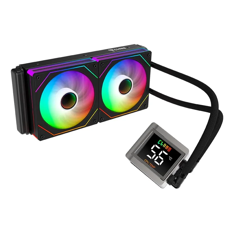 Water Cooler Ice Wind - 240mm Preto - C/ Display - ARGB - Clanm Water Cooler Ice Wind - 240mm Preto - C/ Display - ARGB - Clanm