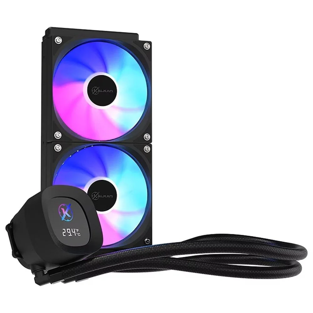 Imagem 3 de 5 do produto Water Cooler Kalkan Aura Digital 240 ARGB, 240mm, Com Display, Intel-amd, Preto, Klk00100