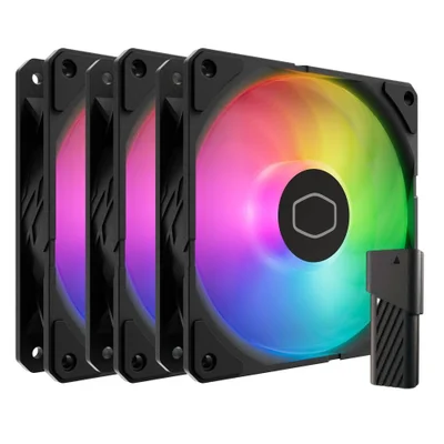 Kit 3 Fan Para Gabinete Cooler Master Sickleflow Edge ARGB 120mm Preto Mfx-b2dn-253p2-r2