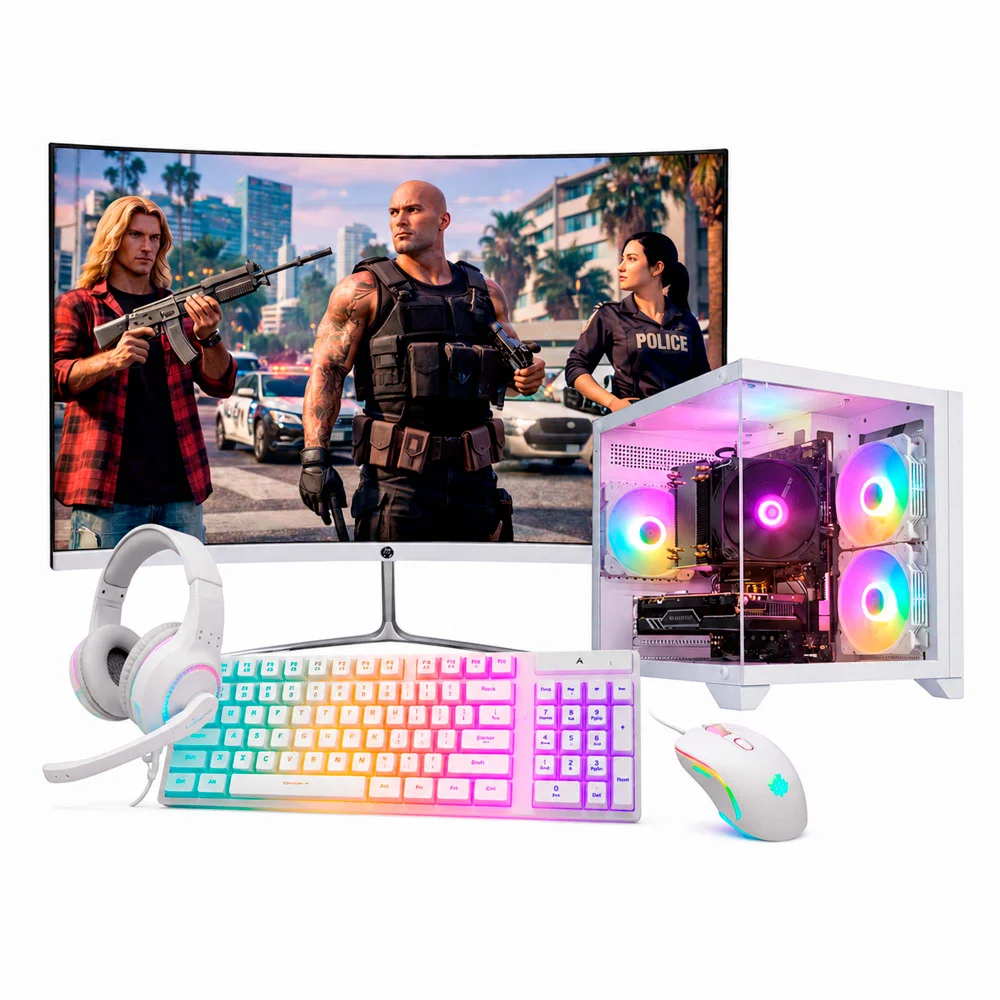 Computador Gamer I5 16gb Ram Ssd 240gb Tela 23 Rx 560 4gb Gabinete Aquário +4 Cooler RGB