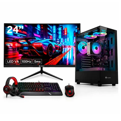 Computador Gamer Preto I5 16gb Ram 480gb Ssd Tela 23 GT 730 4gb Gabinete + 3 fans