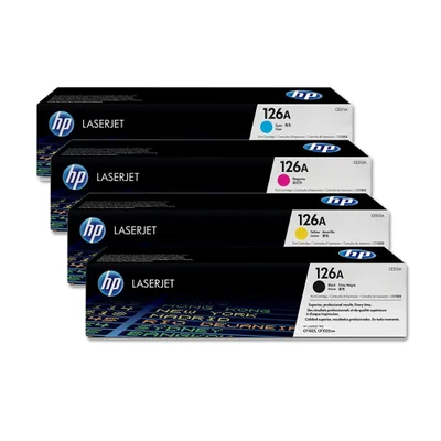Kit 4 Cores Toner 126a Hp Laserjet – Preto, Ciano, Magenta E Amarelo