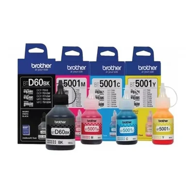 Kit 4 Cores Tintas D60 / 5001 Brother Para Mfc-t800w Btd60bk E Bt5001