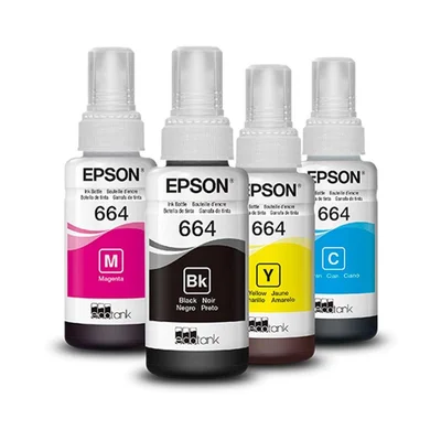 Kit 4 Cores Tintas Epson T664 664 L395 L380 L375 L220 L455 Refil