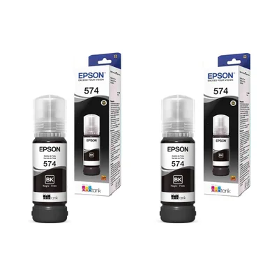 Kit 2 Tintas Pretas T574 574 Epson T574120al T574120 L8050 L18050 L 8050 L 18050 70ml
