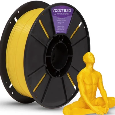 Filamento Impressora 3d Pla Amarelo 1kg Velvet High Speed Premium Voolt 3d