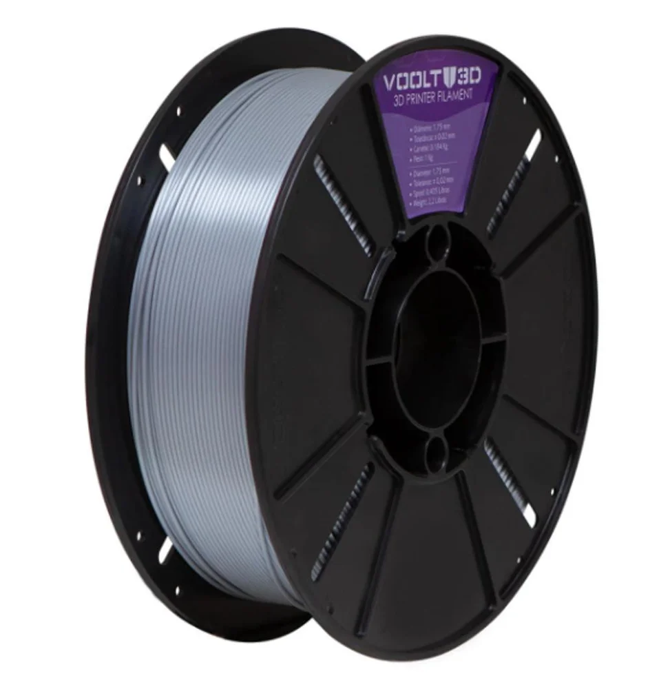 Filamento Impressora 3d Pla Alumínio 1kg V-silk High Speed Premium Voolt 3d