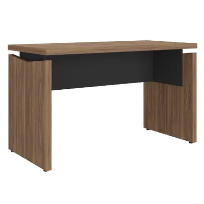 Mesa Escritorio Tampo Tamburato 125 Cm Nogal Preto Artany