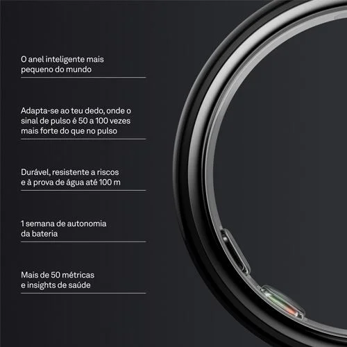 Imagem 5 de 5 do produto Anel Inteligente Smart Ring Oura Ring 5 Preto  Tamanho 12