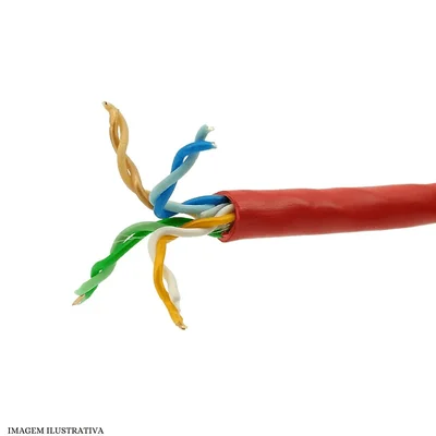 Cabo De Rede Cat6 Nexans Essentials 23awg Vermelho 100 Metros