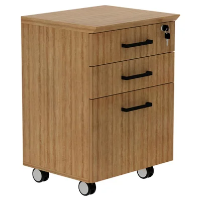 Gaveteiro Pasta Suspensa 2 Gavetas Rodízios E Chave 46 Cm Me4196 Amendoa Tecno Mobili