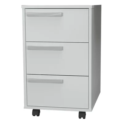 Gaveteiro Para Escritorio Gamer 3 Gavetas E 4 Rodizios Branco B26 Novam
