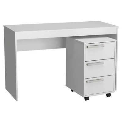 Mesa Escrivaninha E Gaveteiro Para Escritorio B29 Branco Novam