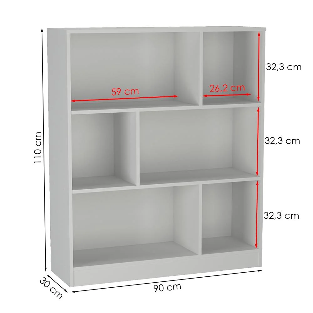Imagem 4 de 5 do produto Mesa Escrivaninha E Estante Para Escritorio B28 Branco Novam