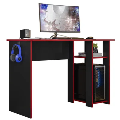 Mesa Gamer Para Computador 5050 Preto Vermelho Plla