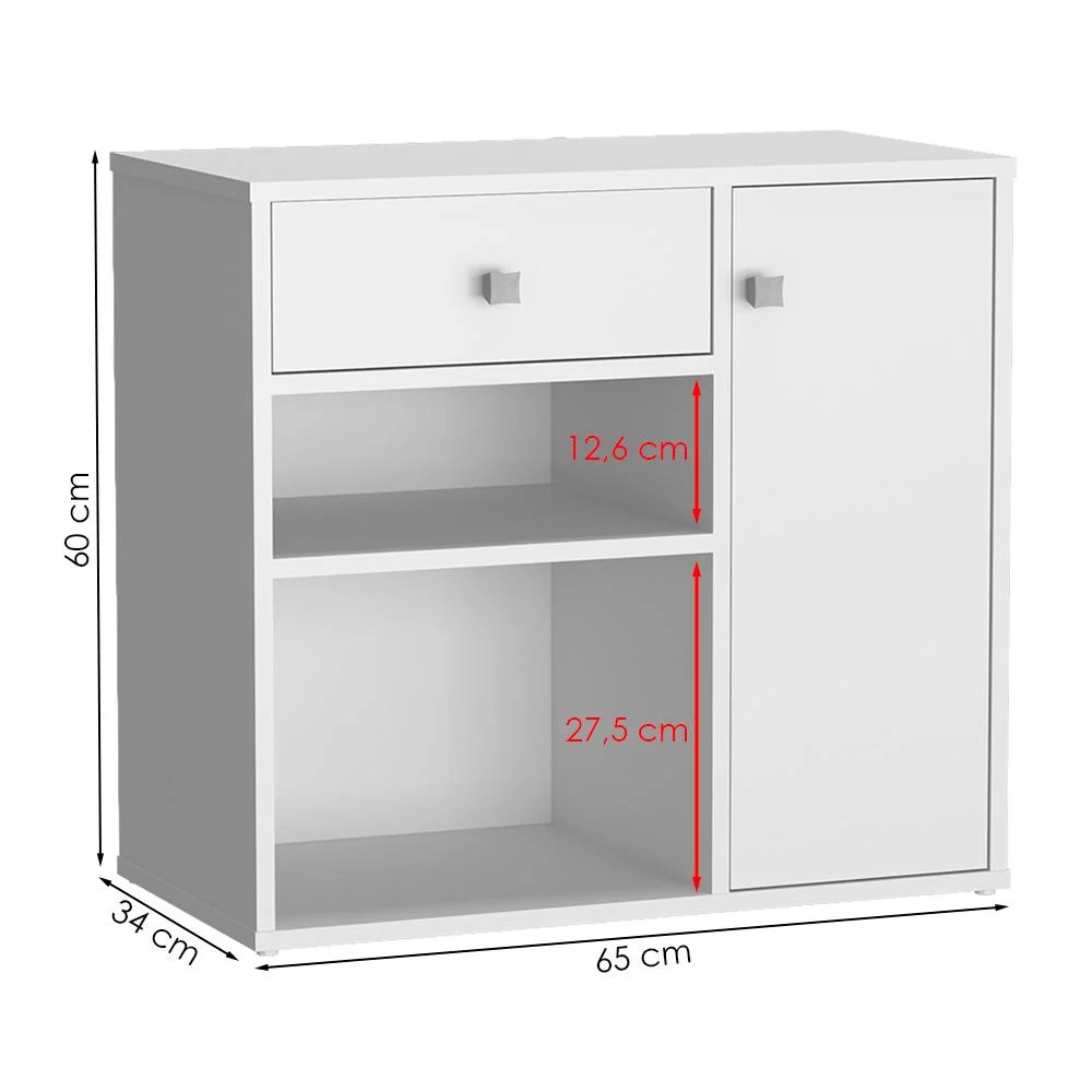 Imagem 4 de 5 do produto Mesa Escrivaninha E Armario Para Escritorio B32 Branco Novam