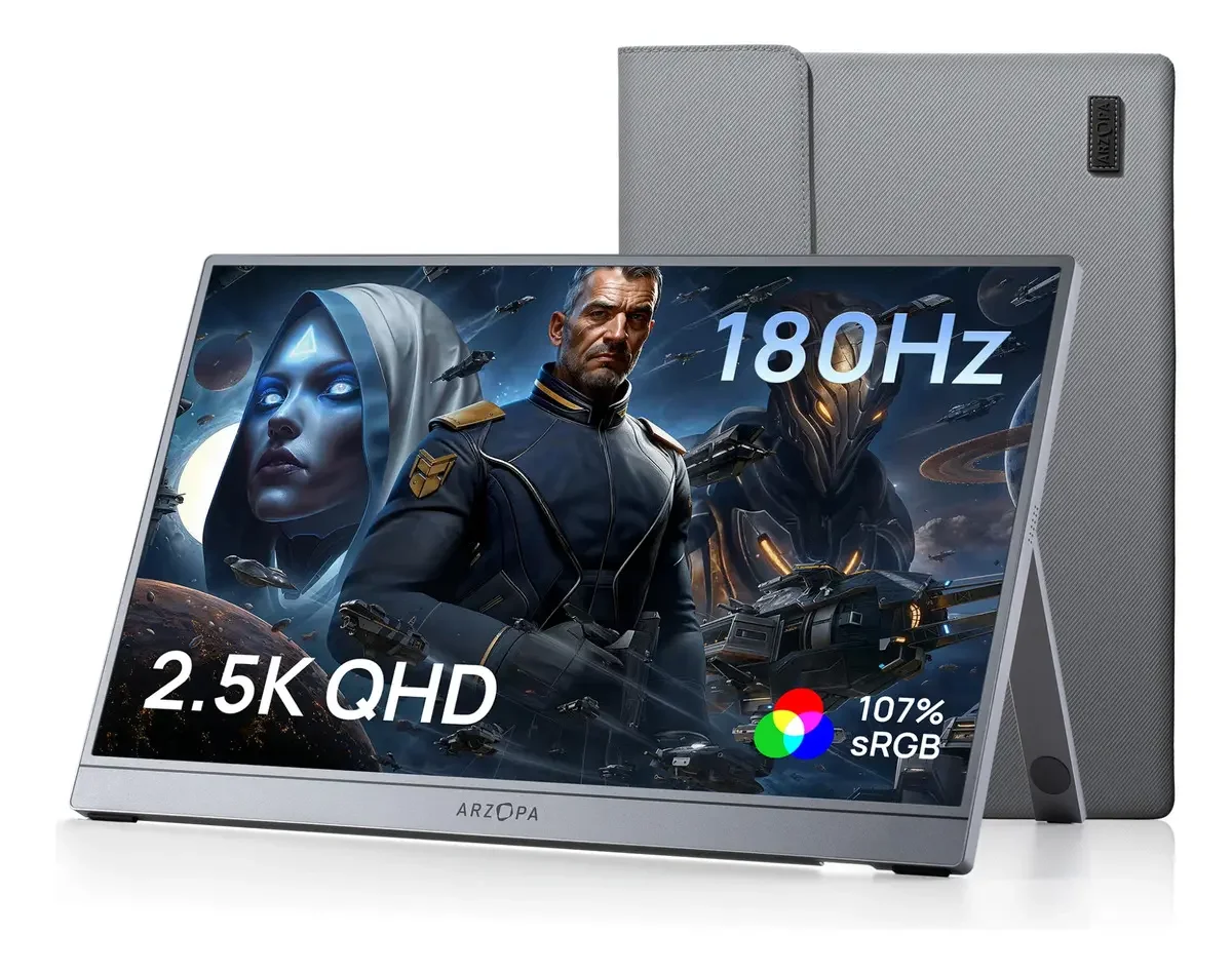 Monitor Portátil Arzopa Z3fc 16.1" Qhd 2.5k 180hz Ips, 107% SRGB, Usb-c/mini HDMI