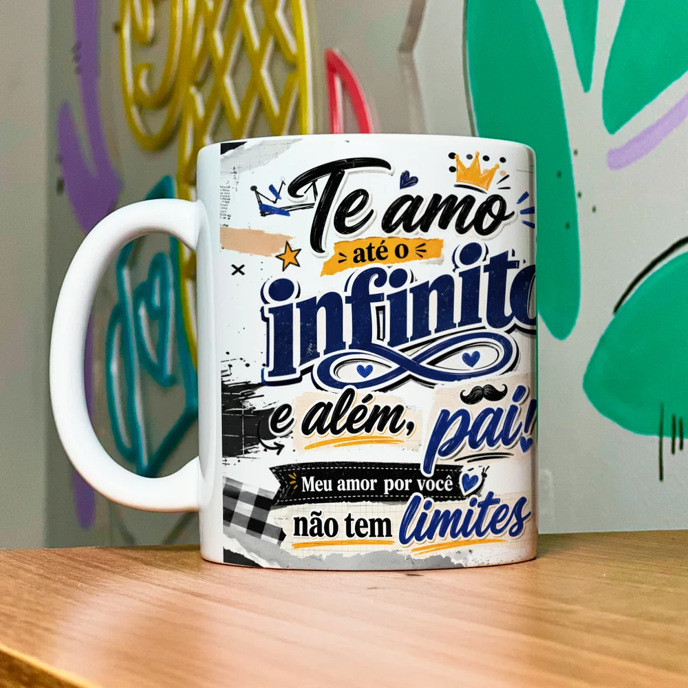 Imagem 2 de 5 do produto Caneca De Pais - Te Amo Até O Infinito