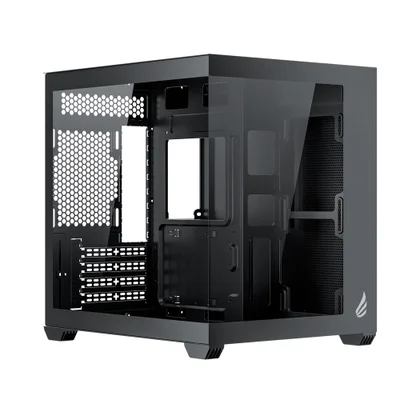 Gabinete Gamer Vingar Misterium Mini, Lateral De Vidro, Preto, S/fans