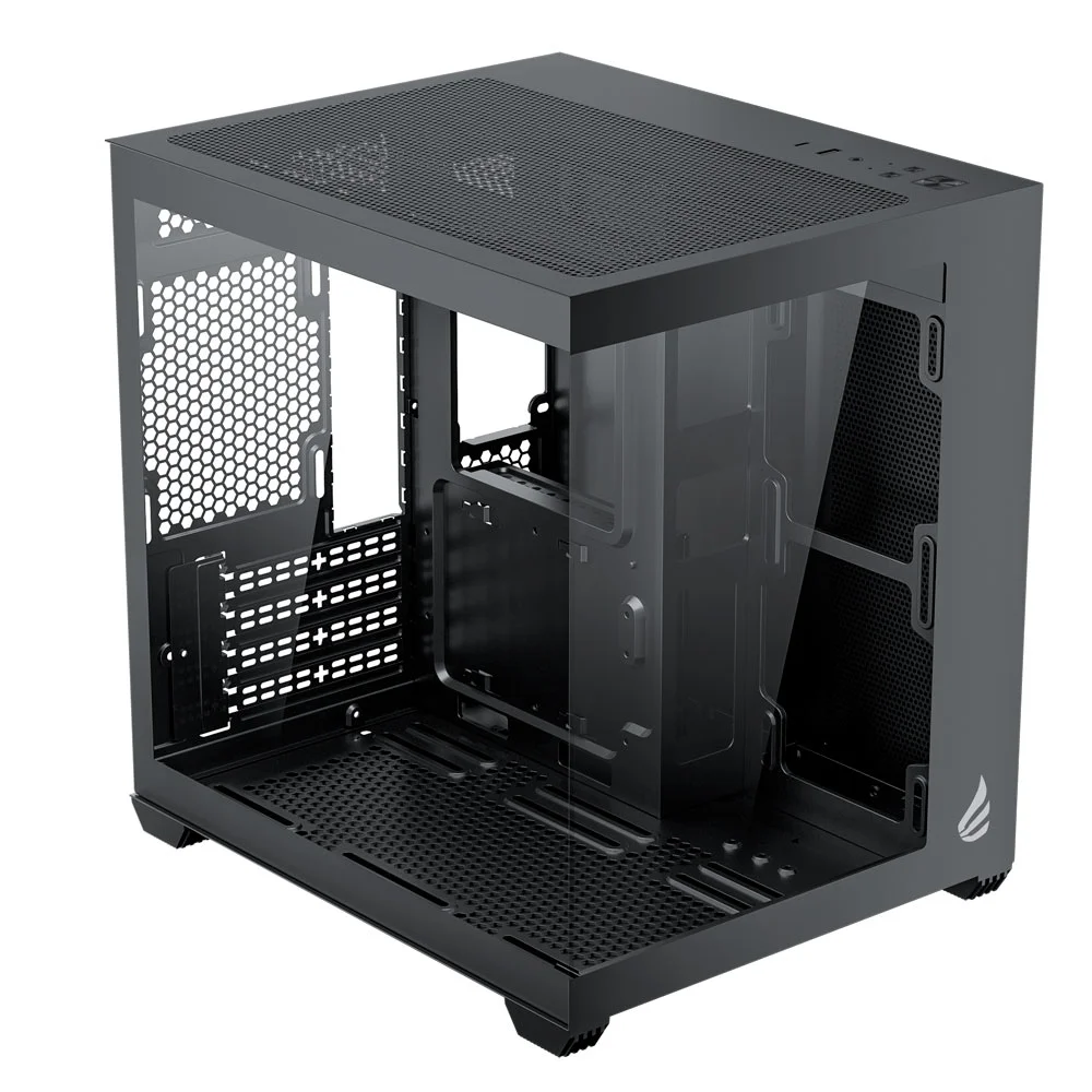 Gabinete Gamer Vingar Misterium Mini, Lateral De Vidro, Preto, S/fans