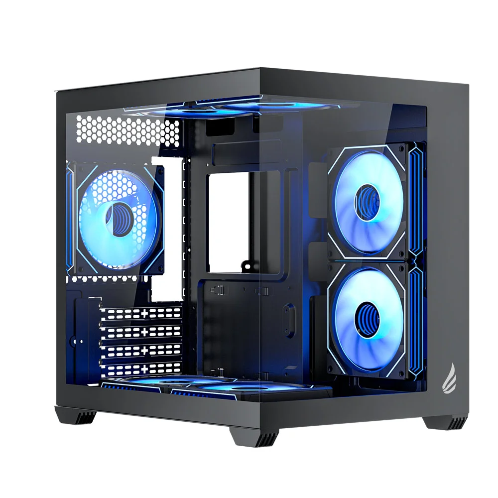 Gabinete Gamer Vingar Misterium Mini, Lateral De Vidro, Preto, 7 Fans ARGB E Controladora Gabinete Gamer Vingar Misterium Mini, Lateral De Vidro, Preto, 7 Fans ARGB E Controladora