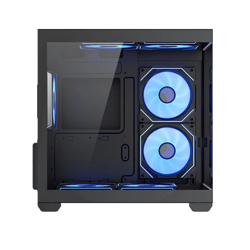 Gabinete Gamer Vingar Misterium Mini, Lateral De Vidro, Preto, 7 Fans ARGB E Controladora Gabinete Gamer Vingar Misterium Mini, Lateral De Vidro, Preto, 7 Fans ARGB E Controladora