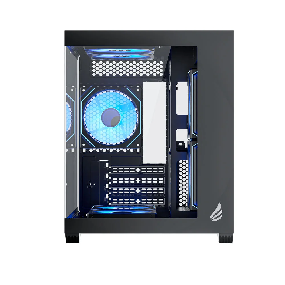 Gabinete Gamer Vingar Misterium Mini, Lateral De Vidro, Preto, 7 Fans ARGB E Controladora Gabinete Gamer Vingar Misterium Mini, Lateral De Vidro, Preto, 7 Fans ARGB E Controladora