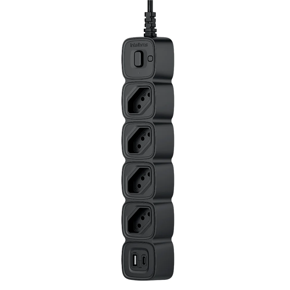 Filtro De Linha Intelbras 4t E 2 Usb 20w Epe 2004 Usb Preto - 4300954