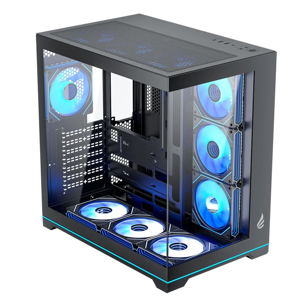 Imagem 3 de 5 do produto Gabinete Gamer Vingar Misterium Mid Tower ARGB 10 Fans E Controladora, Vidro Temperado, Suporte Atx, Preto