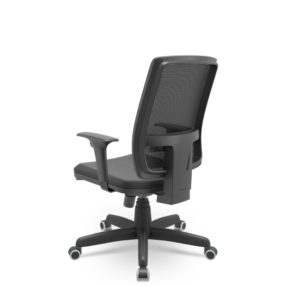 Imagem 3 de 4 do produto Cadeira Presidente Brizza Nr 17 Mecanismo Relax Com Encosto Em Tela Assento Couríssimo Plaxmetal Preta