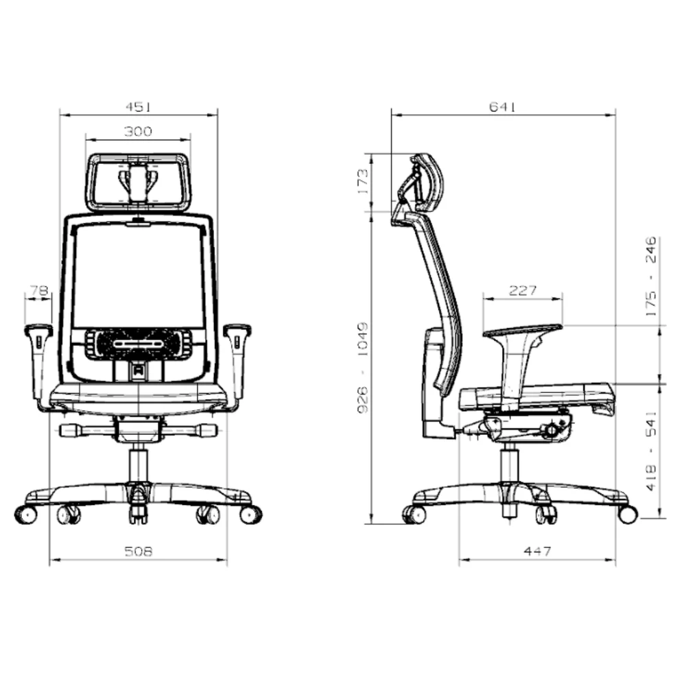 Imagem 4 de 4 do produto Cadeira Presidente Brizza Nr 17 Mecanismo Relax Com Encosto Em Tela Assento Couríssimo Plaxmetal Preta