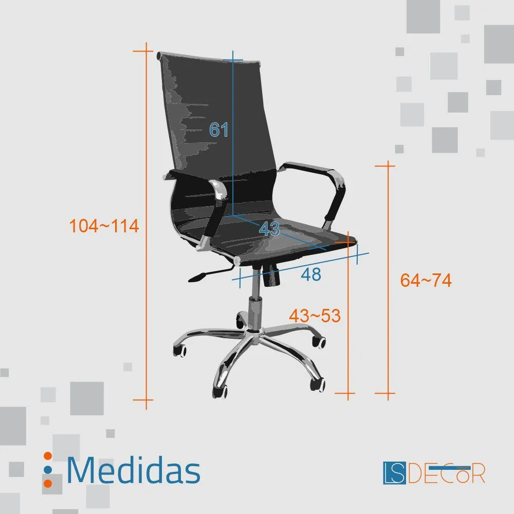 Imagem 4 de 4 do produto Cadeira Escritório Presidente Giratória Esteira Eames Colorido Branco