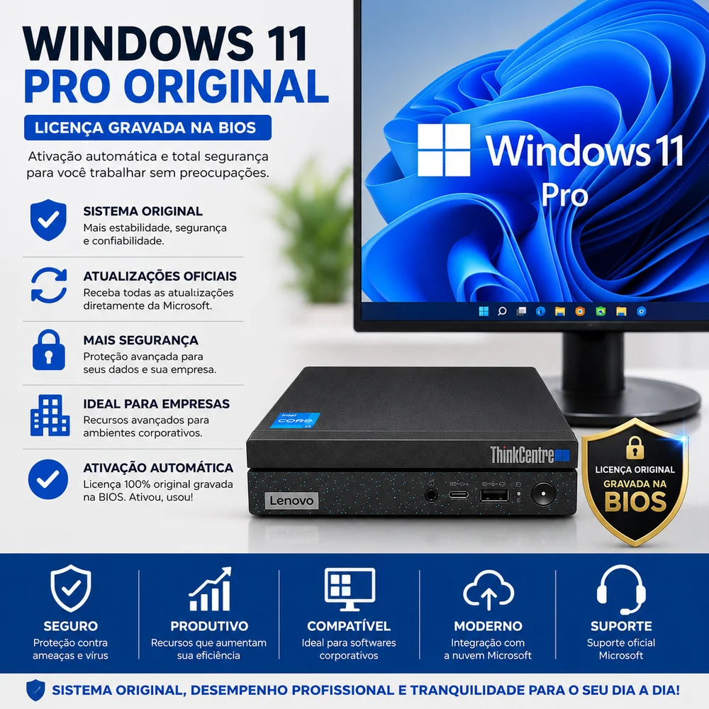 Mini PC Lenovo i3 12 8GB SSD 256gb Win11 Pro Wifi