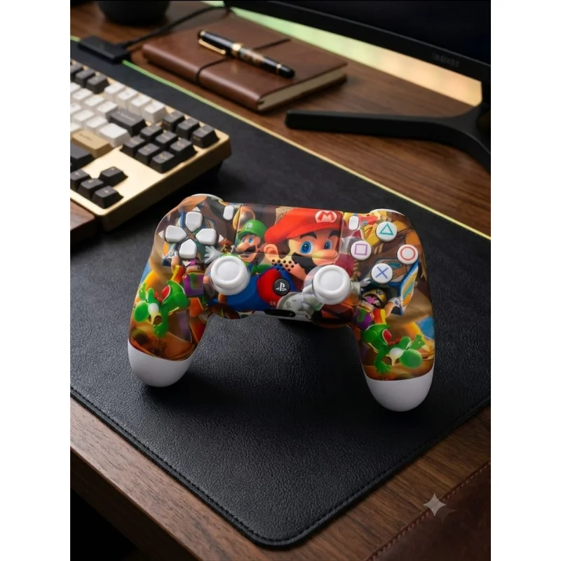 Imagem 4 de 5 do produto Controle Sem Fio Compatível Com Play4 Ps4 Playstation 4 / Slim / Pro / PC E Smart Tvs Samsung Personalizado Mario E Luid