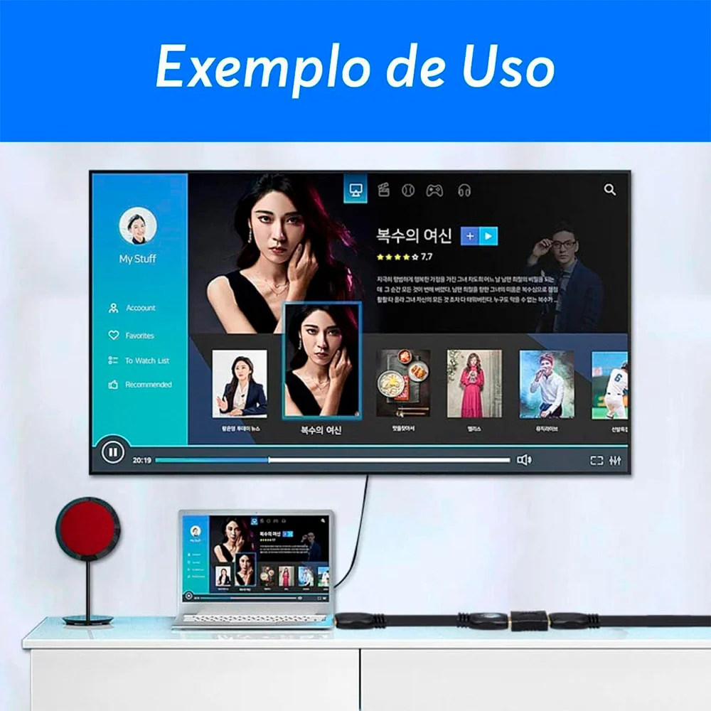 Imagem 3 de 5 do produto Adaptador Extensor Emenda HDMI Fêmea X Fêmea – Conector HDMI Full Hd 1080p