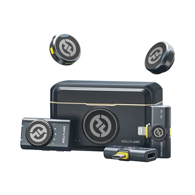Microfone Hollyland Lark M2s Duo Kit Sem Fio Preto