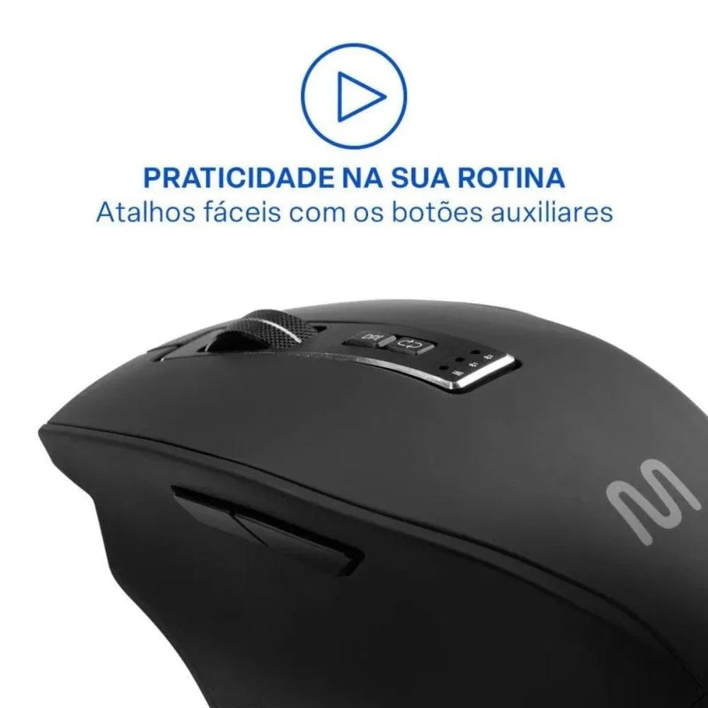 Imagem 4 de 5 do produto Mouse Sem Fio Ms850 Usb2.4ghz + Bt 3.0 E 5.0 Silencioso Mo401 Multi
