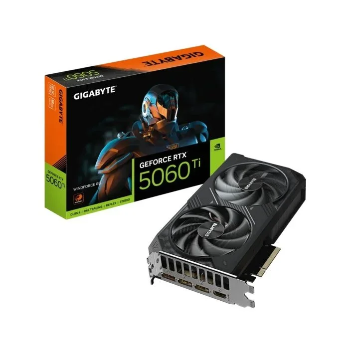 Placa De Vídeo Gigabyte Geforce RTX 5060 Ti Windforce 8GB Gddr7 128 Bits - Gv-n506twf2-8gd Placa De Vídeo Gigabyte Geforce RTX 5060 Ti Windforce 8GB Gddr7 128 Bits - Gv-n506twf2-8gd