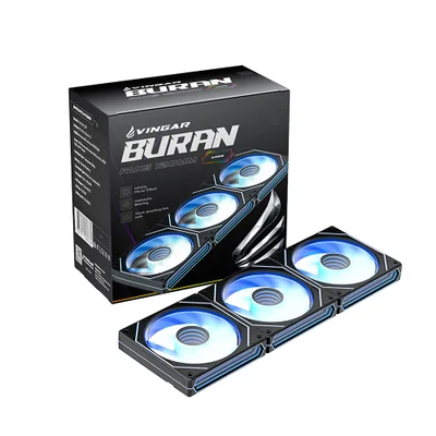 Kit 3 Ventoinhas Vingar ARGB 120mm Com Controladora, Espelho Infinito, Branco Transparente - Vt-vg-sx_f317