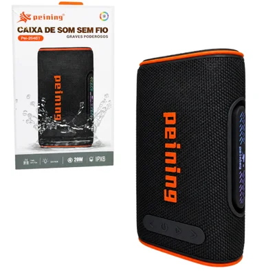 Caixa De Som Sem Fio RGB 40w Bluetooth Usb Peining 274bt