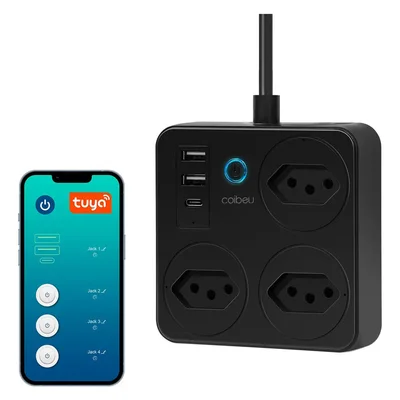 Filtro De Linha Smart Régua Tomada Extensão Usb C Wifi Alexa Wkc-f321-b - Preto