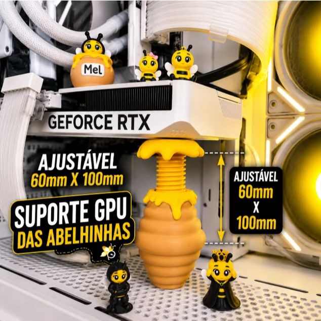 Imagem 4 de 5 do produto Suporte Para Placa De Video Gpu Abelhinhas (ajustavel 90mm X 150mm)(g)