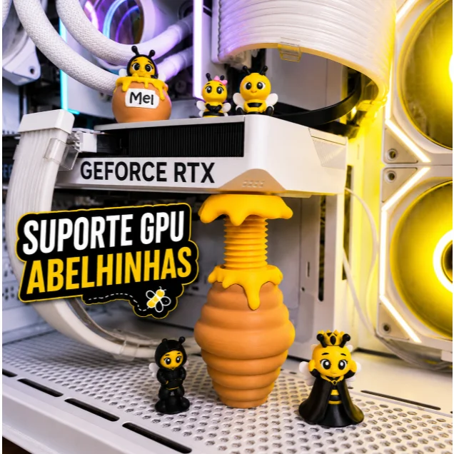 Imagem 5 de 5 do produto Suporte Para Placa De Video Gpu Abelhinhas (ajustavel 90mm X 150mm)(g)