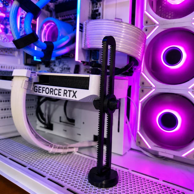 Imagem 2 de 5 do produto Suporte Para Placa De Vídeo Gpu Aste Preto (ajustável 22mm X 190mm)