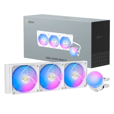 Water Cooler 360mm Ocypus Delta L36 Wh ARGB V2, White - Delta-l36-wh3aawnn02x-gl