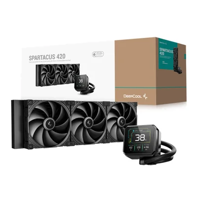 Water Cooler 420mm Deepcool Spartacus, Display Lcd 3.4”, Black - R-spt420-bkdsmp-g-1
