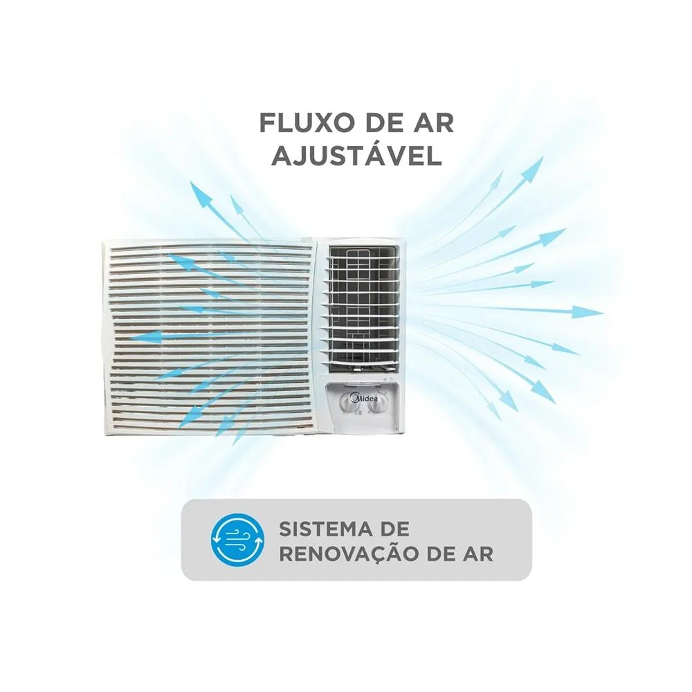 Imagem 2 de 5 do produto Ar Condicionado De Janela Midea 12.000 Btus Frio Mecânico Branco