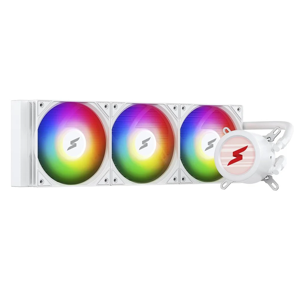 Imagem 5 de 5 do produto Water Cooler Superframe Isengard Magic, 360mm, Bomba Infinit, Display Lcd Customizável, ARGB, Intel-amd, White, Sf-w360-mw