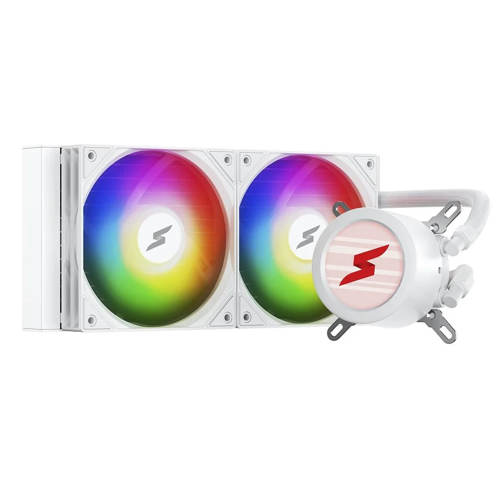 Imagem 2 de 5 do produto Water Cooler Superframe Isengard Magic, 240mm, Bomba Infinit, Display Lcd Customizável, ARGB, Intel-amd, White, Sf-w240-mw